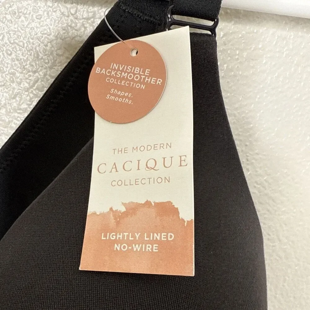 Cacique Lane Bryant 46 DD Lightly Lined No Wire Black Soft Cups NEW NWT